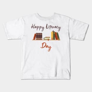 Books Day Celebrate International Literacy Day Kids T-Shirt